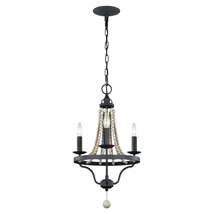 Candelabru Elstead NORI metal, lemn, negru, gri, E14 - FE-NORI3-DWZ