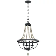 Candelabru Elstead NORI metal, lemn, negru, gri, E14 - FE-NORI4-DWZ