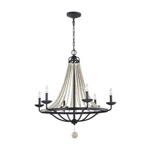 Candelabru Elstead NORI metal, lemn, negru, gri, E14 - FE-NORI6-DWZ