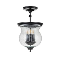 Plafoniera Elstead PICKERING LANE metal, sticla, negru, transparent, E14 - FE-PICKERING-LANE-SF-BLK