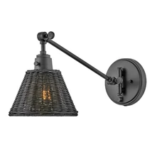 Aplica de perete  Elstead metal, rattan, negru, E27 - ELS-HK-ARTI-1W-BK-BR
