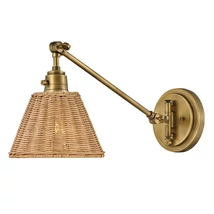 Aplica de perete  Elstead metal, rattan, alama, maro, E27 - ELS-HK-ARTI-1W-HB-NR