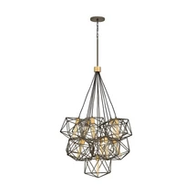 Pendul Elstead ASTRID metal, bronz, auriu, E27 - HK-ASTRID-11P