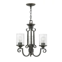 Candelabru Elstead CASA metal, sticla, negru, transparent, E27 - HK-CASA3