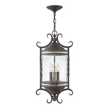 Pendul exterior Elstead CASA metal, sticla, negru, transparent, E14, IP44 - HK-CASA8