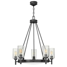 Candelabru Elstead metal, sticla, negru, transparent, E27 - ELS-HK-COLLIER5-BX