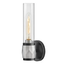 Aplica de perete de baie  Elstead metal, sticla, nichel, negru, transparent, E27, IP44 - ELS-HK-ELLISON1-BK-BN