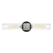 Aplica de perete de baie  Elstead metal, sticla, nichel, negru, transparent, E27, IP44 - ELS-HK-ELLISON2-BK-BN