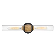Aplica de perete de baie  Elstead metal, sticla, alama, negru, transparent, E27, IP44 - ELS-HK-ELLISON2-BK-HB