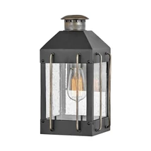 Aplica de perete exterioara Elstead FITZGERALD metal, sticla, negru, transparent, E27, IP44 - HK-FITZGERALD2-S