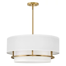 Pendul Elstead GRAHAM metal, bumbac, alama, alb, E14 - HK-GRAHAM-L-LCB