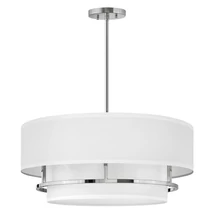 Pendul Elstead GRAHAM metal, bumbac, nichel, alb, E14 - HK-GRAHAM-L-PN