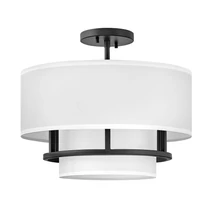 Plafoniera Elstead GRAHAM metal, bumbac, negru, alb, E14 - HK-GRAHAM-M-BK