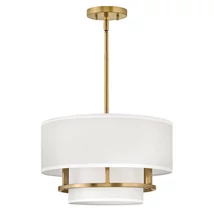 Pendul Elstead GRAHAM metal, bumbac, alama, alb, E14 - HK-GRAHAM-M-LCB