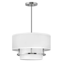 Pendul Elstead GRAHAM metal, bumbac, nichel, alb, E14 - HK-GRAHAM-M-PN