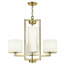 Candelabru Elstead metal, textil, alama, alb, E27 - ELS-HK-HAMPTON4-BB