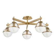 Plafoniera Elstead HOLLIS metal, sticla, alama, transparent, E14 - HK-HOLLIS-5-C-HB
