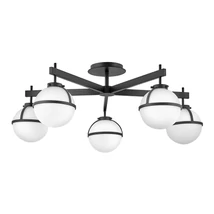 Plafoniera Elstead HOLLIS metal, sticla, negru, alb, E14 - HK-HOLLIS-5-O-BK
