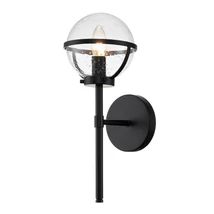 Aplica de perete pentru baie Elstead HOLLIS metal, sticla, negru, transparent, E14, IP44 - HK-HOLLIS1-C-BK-BATH