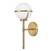 Aplica de perete pentru baie Elstead HOLLIS metal, sticla, alama, alb, E14, IP44 - HK-HOLLIS1-O-HB-BATH
