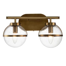 Aplica de perete pentru baie Elstead HOLLIS metal, sticla, alama, transparent, E14, IP44 - HK-HOLLIS2-C-HB-BATH