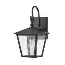 Aplica de perete exterioara Elstead HUNTERSFIELD metal, sticla, negru, transparent, E27, IP44 - HK-HUNTERSFIELD2-S-BK