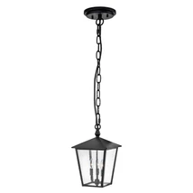 Pendul exterior Elstead HUNTERSFIELD metal, sticla, negru, transparent, E14, IP44 - HK-HUNTERSFIELD8-L-BK