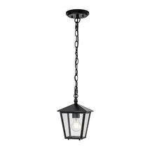 Pendul exterior Elstead HUNTERSFIELD metal, sticla, negru, transparent, E27, IP44 - HK-HUNTERSFIELD8-S-BK