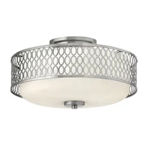 Plafoniera Elstead JULES metal, sticla, nichel, alb, E27 - HK-JULES-F-BN
