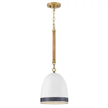 Pendul Elstead metal, ceramic, franghie, alama, maro, alb, E27 - ELS-HK-NASH-P-HB