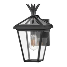 Aplica de perete exterioara Elstead metal, sticla, negru, transparent, E14, IP44 - ELS-HK-PALMA-S-BK