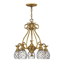 Candelabru Elstead PLANTATION metal, sticla, alama, transparent, E27 - HK-PLANTATION5-BB