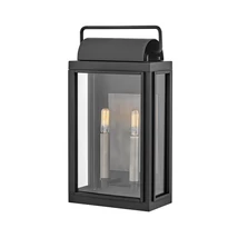 Aplica de perete exterioara Elstead SAG HARBOR metal, sticla, negru, transparent, E14, IP44 - HK-SAG-HARBOR-M-BK