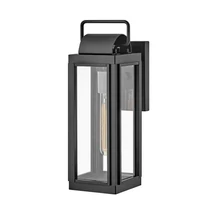 Aplica de perete exterioara Elstead SAG HARBOR metal, sticla, negru, transparent, E27, IP44 - HK-SAG-HARBOR-S-BK