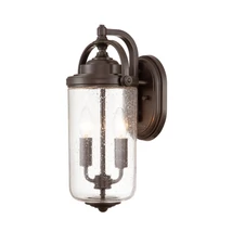 Aplica de perete exterioara Elstead WILLOUGHBY metal, sticla, bronz, transparent, E14, IP44 - HK-WILLOUGHBY-M-OZ