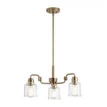 Candelabru Elstead AIVIAN metal, sticla, alama, transparent, E27 - KL-AIVIAN3-WBR