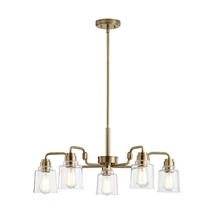 Candelabru Elstead AIVIAN metal, sticla, alama, transparent, E27 - KL-AIVIAN5-WBR