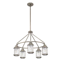 Pendul exterior Elstead ASHLAND BAY metal, sticla, bronz, transparent, E27, IP44 - KL-ASHLANDBAY-5P-BU