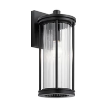 Aplica de perete exterioara Elstead BARRAS metal, sticla, negru, transparent, E27, IP44 - KL-BARRAS2-M-BK