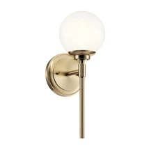 Aplica de perete de baie  Elstead metal, sticla, bronz, opal, G9, 3W, 3000K, 300 Lm,  IP44 - ELS-KL-BENNO1-CPZ