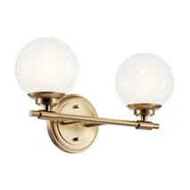Aplica de perete de baie  Elstead metal, sticla, sampanie, bronz, opal, G9, 6W, 3000K, 600 Lm,  IP44 - ELS-KL-BENNO2-CPZ