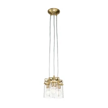 Pendul Elstead BRINLEY metal, sticla, alama, transparent, E27 - KL-BRINLEY3-BB