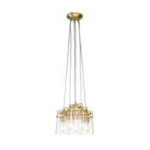 Pendul Elstead BRINLEY metal, sticla, alama, transparent, E27 - KL-BRINLEY6-BB