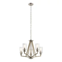 Candelabru Elstead DERYN metal, sticla, gri, transparent, E27 - KL-DERYN5-DAG