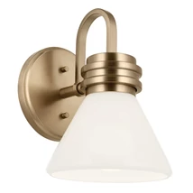 Aplica de perete de baie  Elstead metal, sticla, bronz,  opal, G9, 3W, 3000K, 300 Lm,  IP44 - ELS-KL-FARUM1-CPZ