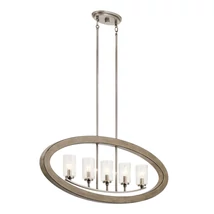 Pendul Elstead GRAND BANK metal, sticla, gri, transparent, E14 - KL-GRAND-BANK5