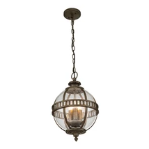 Pendul exterior Elstead HALLERON metal, sticla, bronz, transparent, E14, IP44 - KL-HALLERON-8M-BU