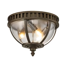 Plafoniera exterioara Elstead HALLERON metal, sticla, bronz, transparent, E14, IP44 - KL-HALLERON-F-BU