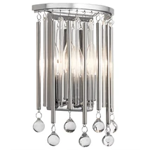 Aplica de perete Elstead PIPER metal, cristal, crom, E14 - KL-PIPER2-PC
