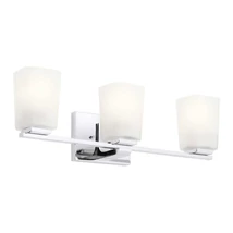 Aplica de perete pentru baie Elstead ROEHM metal, sticla, crom, alb, G9, IP44 - KL-ROEHM3-PC